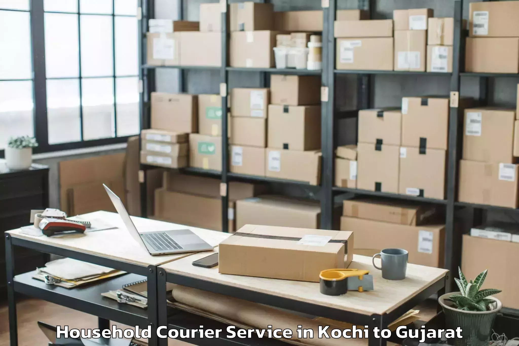 Hassle-Free Kochi to Mahudha Household Courier